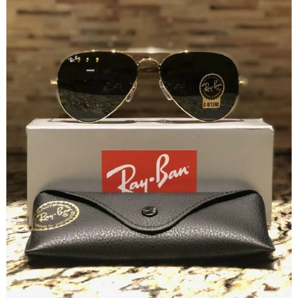 Ray-Ban RB3025 Black Aviator UV400 Polarized Sunglasses G15 Lenses - Unisex