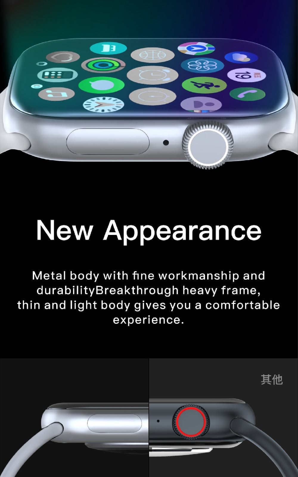 Hello Plum H16 Smart Watch for Women/Men, Compatible with Android & iPhone, 1.8'' Fitness Tracker Watch, Call & Notification Alerts, Heart Rate & Sleep Monitor, 120 Sports Modes, Waterproof Smart Watch