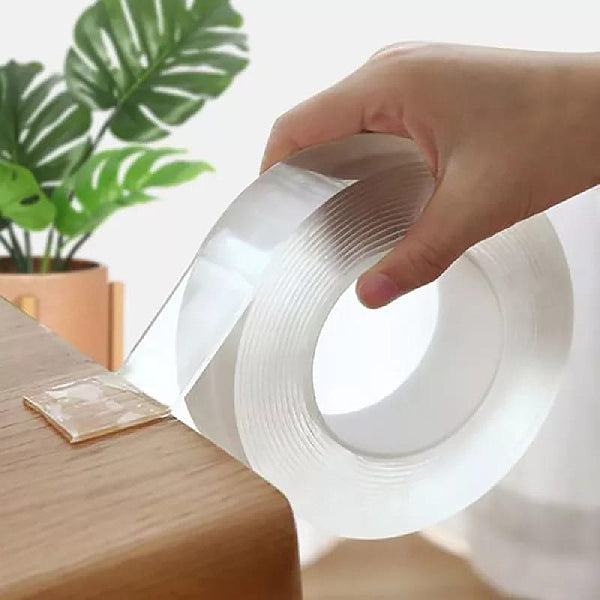 Magic Heavy Duty Nano-Tech Adhesive Tape - Magic Double Sided Clear & Removable Nano Mounting Tape for Walls, Carpets & Rugs – (3cm x 5M Long)