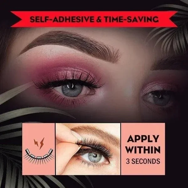 REUSABLE SELF-ADHESIVE EYELASHES ( A SET OF 3 PAIRS- 1 Pair Natural, 1 Pair Long & 1 Pair Thick )