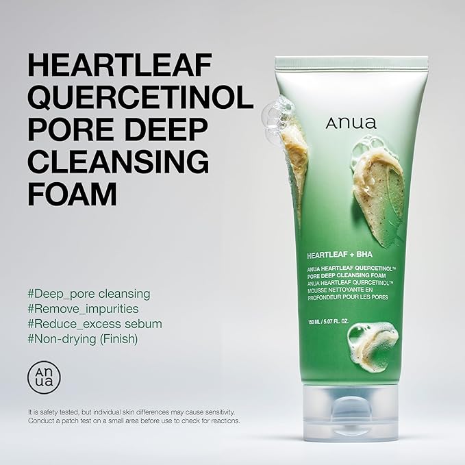 ANUA Heartleaf Quercetinol Pore Deep Cleansing Foam, Facial Cleanser- Double Cleansing for Blackhead Removal