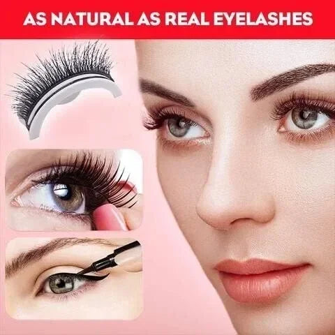REUSABLE SELF-ADHESIVE EYELASHES ( A SET OF 3 PAIRS- 1 Pair Natural, 1 Pair Long & 1 Pair Thick )