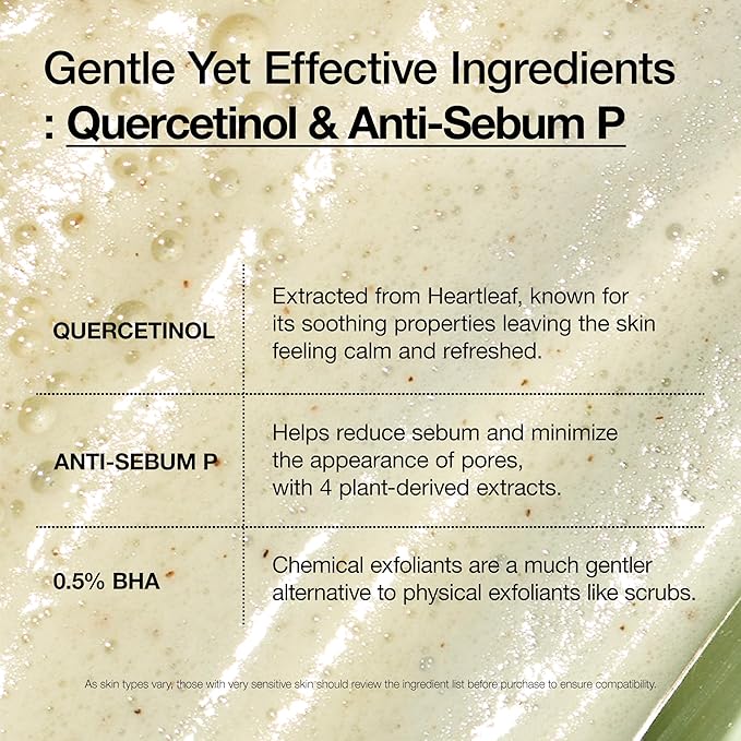 ANUA Heartleaf Quercetinol Pore Deep Cleansing Foam, Facial Cleanser- Double Cleansing for Blackhead Removal