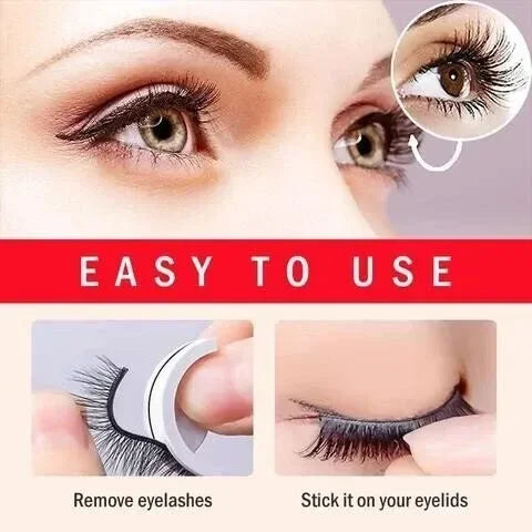 REUSABLE SELF-ADHESIVE EYELASHES ( A SET OF 3 PAIRS- 1 Pair Natural, 1 Pair Long & 1 Pair Thick )