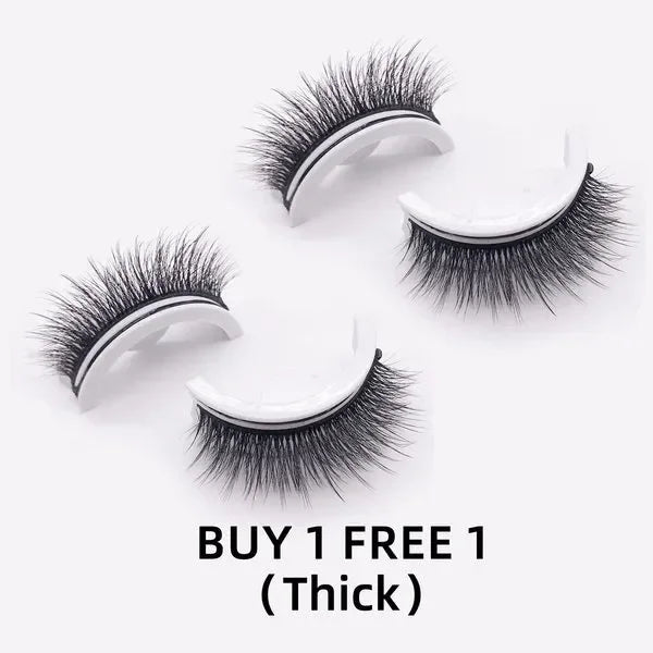 REUSABLE SELF-ADHESIVE EYELASHES ( A SET OF 3 PAIRS- 1 Pair Natural, 1 Pair Long & 1 Pair Thick )
