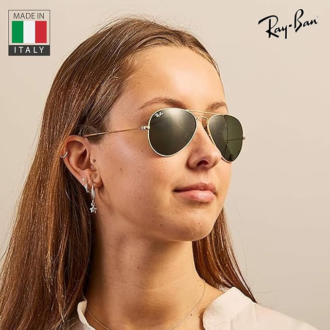 Ray-Ban RB3025 Black Aviator UV400 Polarized Sunglasses G15 Lenses - Unisex