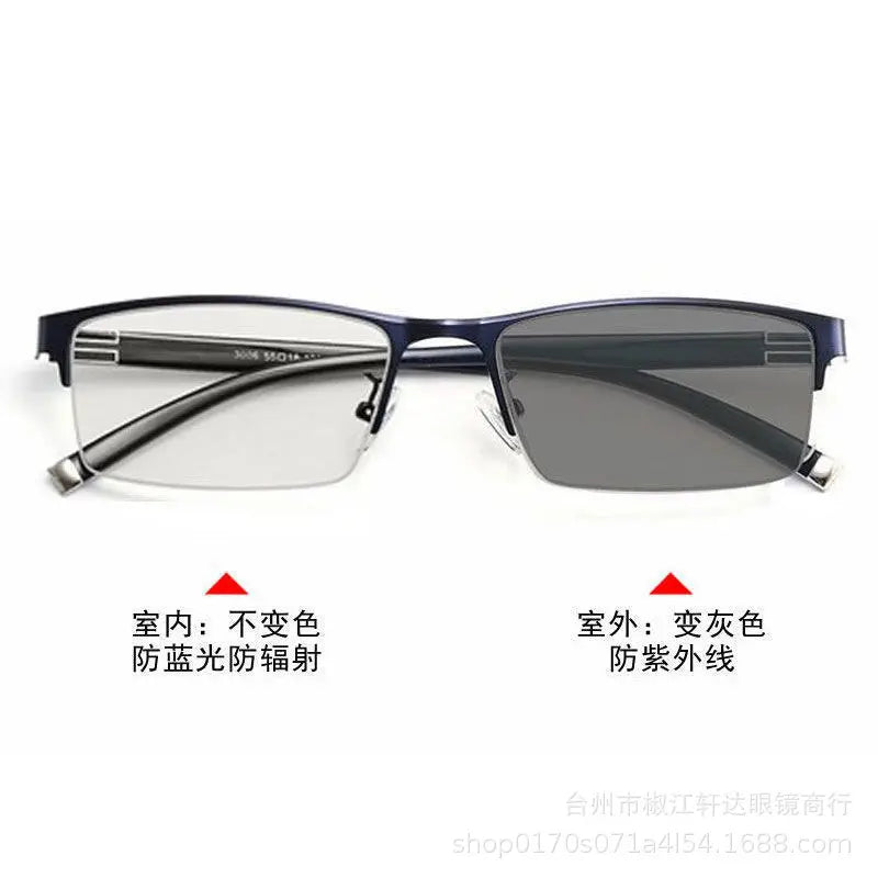 Progressive Photochromic, UV400 Protection & Blue Light Blocking Rimless Sunglasses
