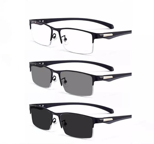 Progressive Photochromic, UV400 Protection & Blue Light Blocking Rimless Sunglasses