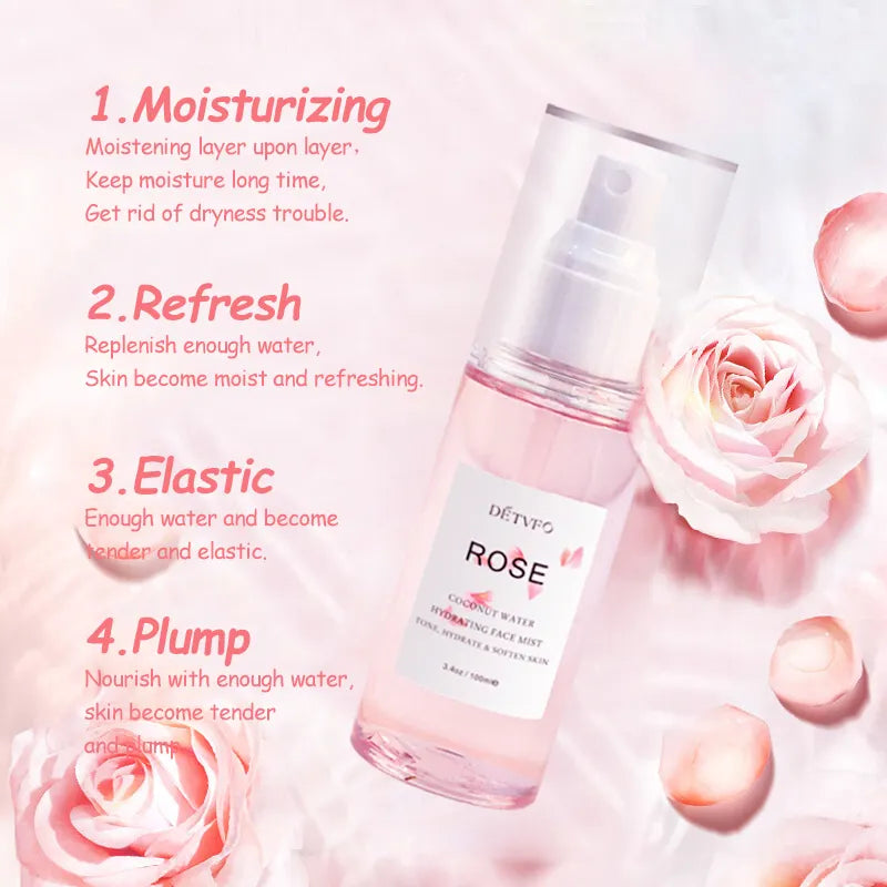 Rose Water Hydrating Facial Toner Mist for Dewy & Radiant Skin, 100% Vegan, Refreshing, Conditioning & Soothing