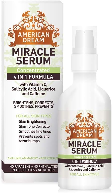 American Dream 4 in 1  Miracle Serum | Concentrated Formula for face & body (59mls) - Brightens, Corrects, Smooths & Prevents