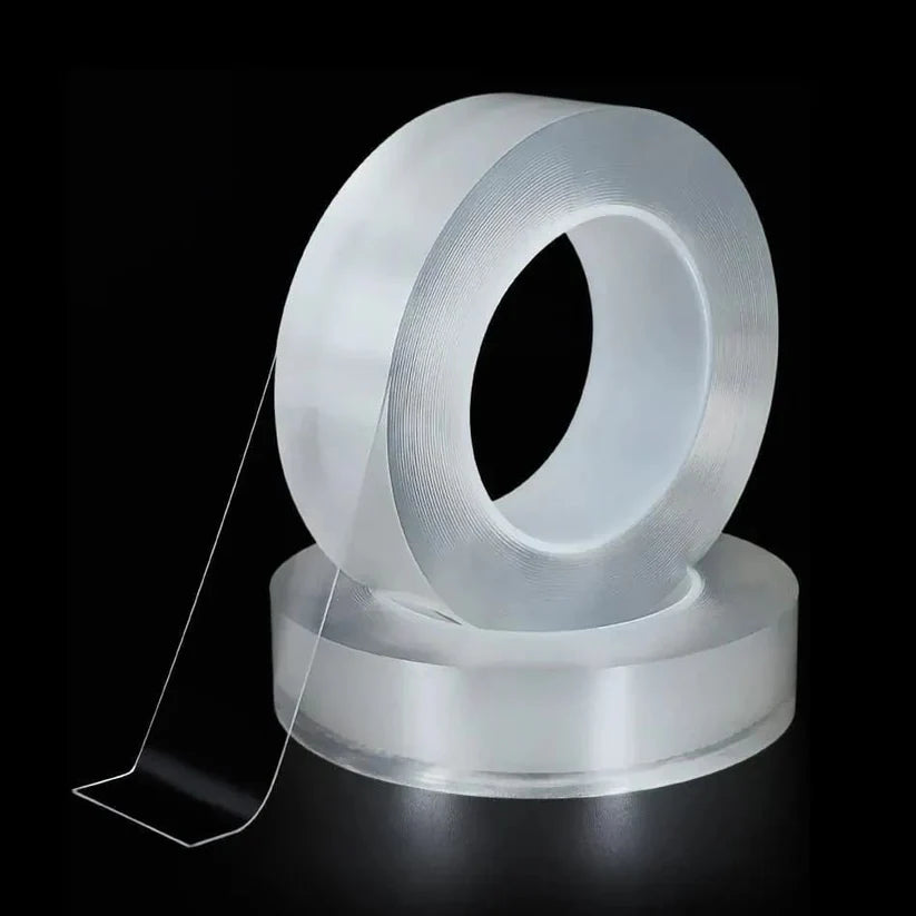 Magic Heavy Duty Nano-Tech Adhesive Tape - Magic Double Sided Clear & Removable Nano Mounting Tape for Walls, Carpets & Rugs – (3cm x 5M Long)