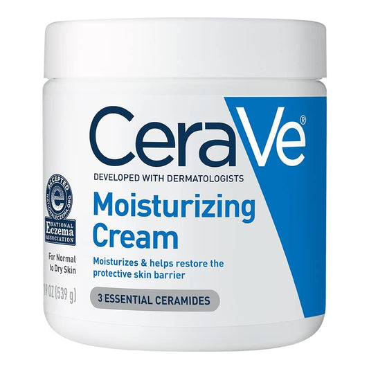 CeraVe Moisturizing Cream(454g) |Body & Face Moisturizer for Dry Skin| Body Cream with Hyaluronic Acid and Ceramides | Fragrance Free