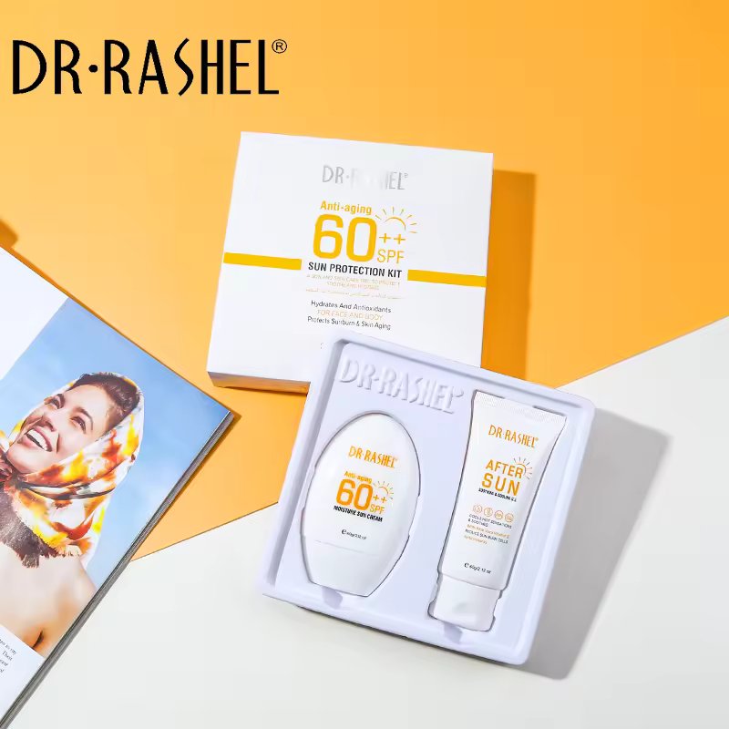 Dr. Rashel 2in1 ANTI-AGING & MOISTURE SUN CREAM SPF 60++ (60g) & AFTER SUN SOOTHING & COOLING GEL (60g)