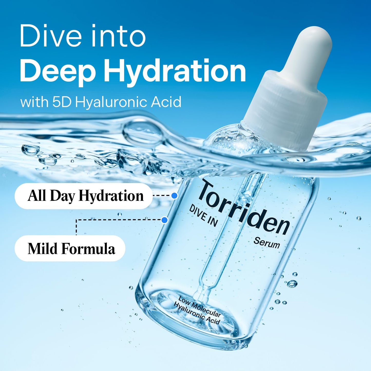 Torriden DIVE IN Hyaluronic Acid Serum | Deep Hydration to Get Glow Skin | Hyaluronic Acid, Panthenol & Allantoin