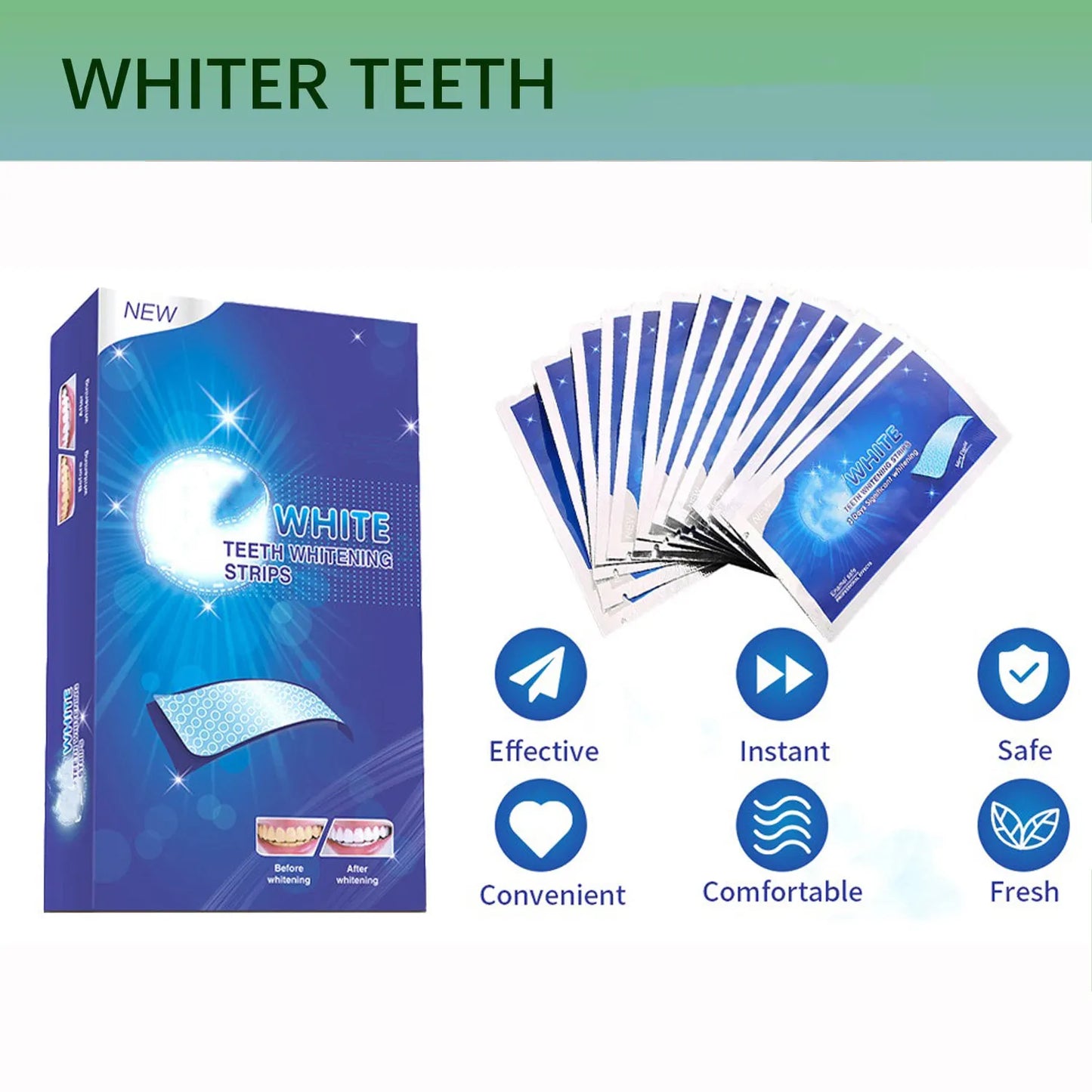 5D White Teeth Whitening Strip Kit, Professional Effects, 28 Strips (14 Count Treatment Pack)