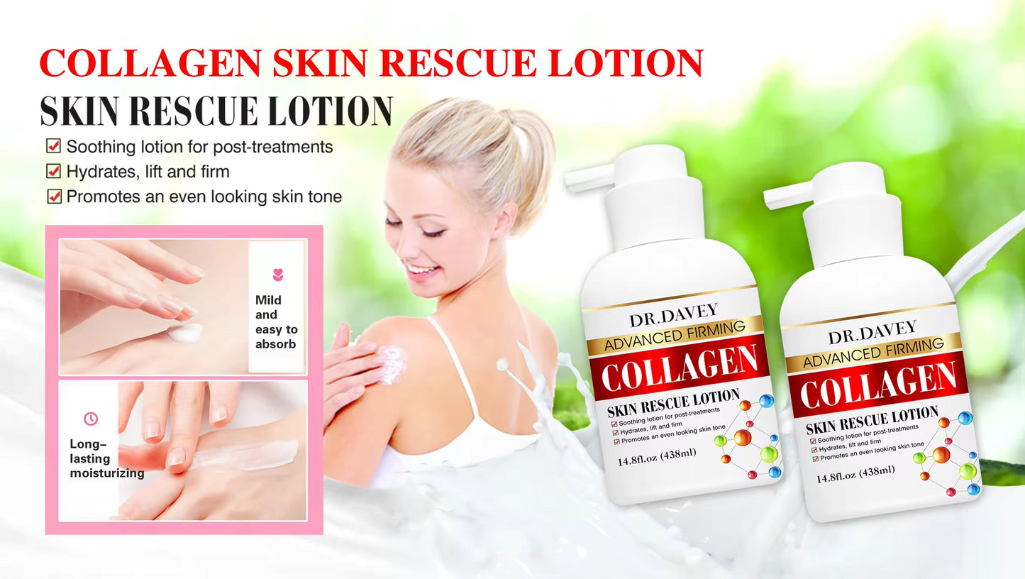 ADVANCED FIRMING COLLAGEN SKIN RESCUE LOTION (438ml)- Face & Body | Dry Skin Rescue Moisturizing Skin Care Cream To Lift, Firm & Tighten, Anti Aging Skincare Moisturizer