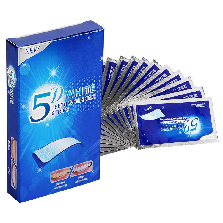 5D White Teeth Whitening Strip Kit, Professional Effects, 28 Strips (14 Count Treatment Pack)