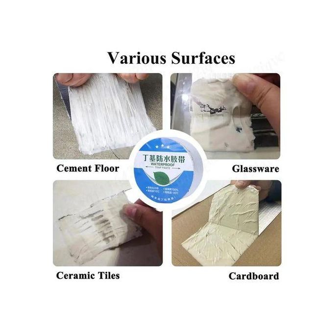 Butyl Waterproof Tape - Multi-function Repair Leak Proof Seal Tape for Pipes Leak, Surface Crack, Roof, Windows, etc - ( 5cm x 5M )