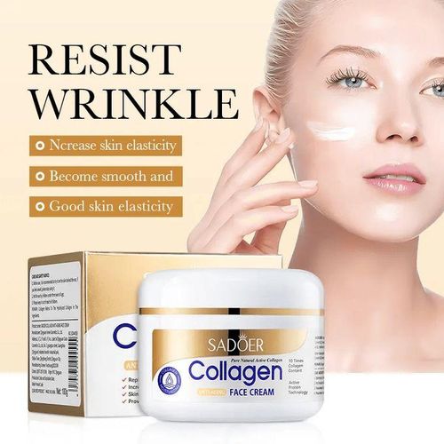 SADOER 2 in 1 Collagen Cream & Serum Face Combo - Anti Aging Collagen Combo for Bright, Firm, Smooth & Moisturized Skin