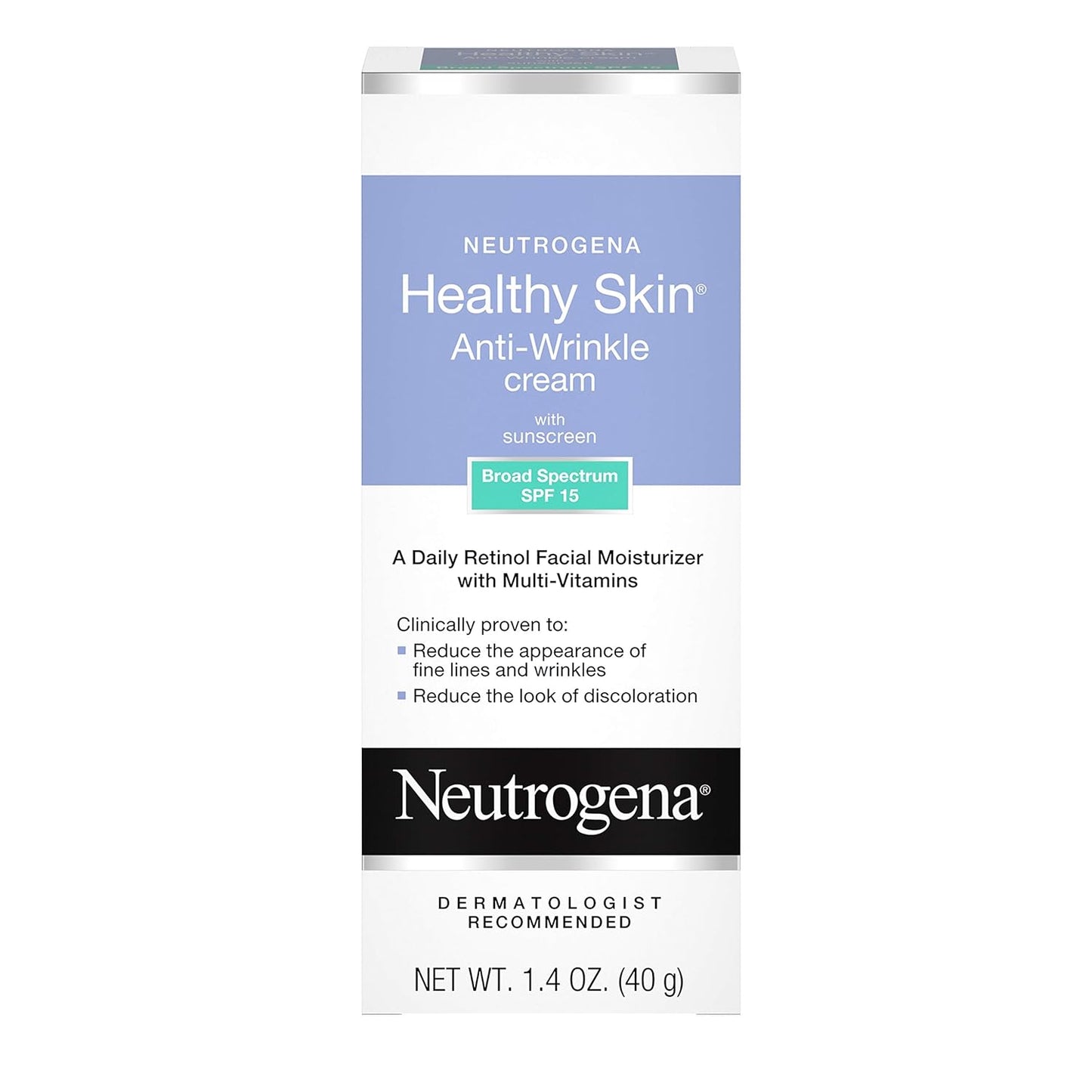 Neutrogena Healthy Skin Anti-Wrinkle Cream | Rapid Wrinkle Repair, Daily Anti-Aging Face Cream with Retinol & Hyaluronic Acid to Fight Fine Lines, Wrinkles & Dark Spots - 40g