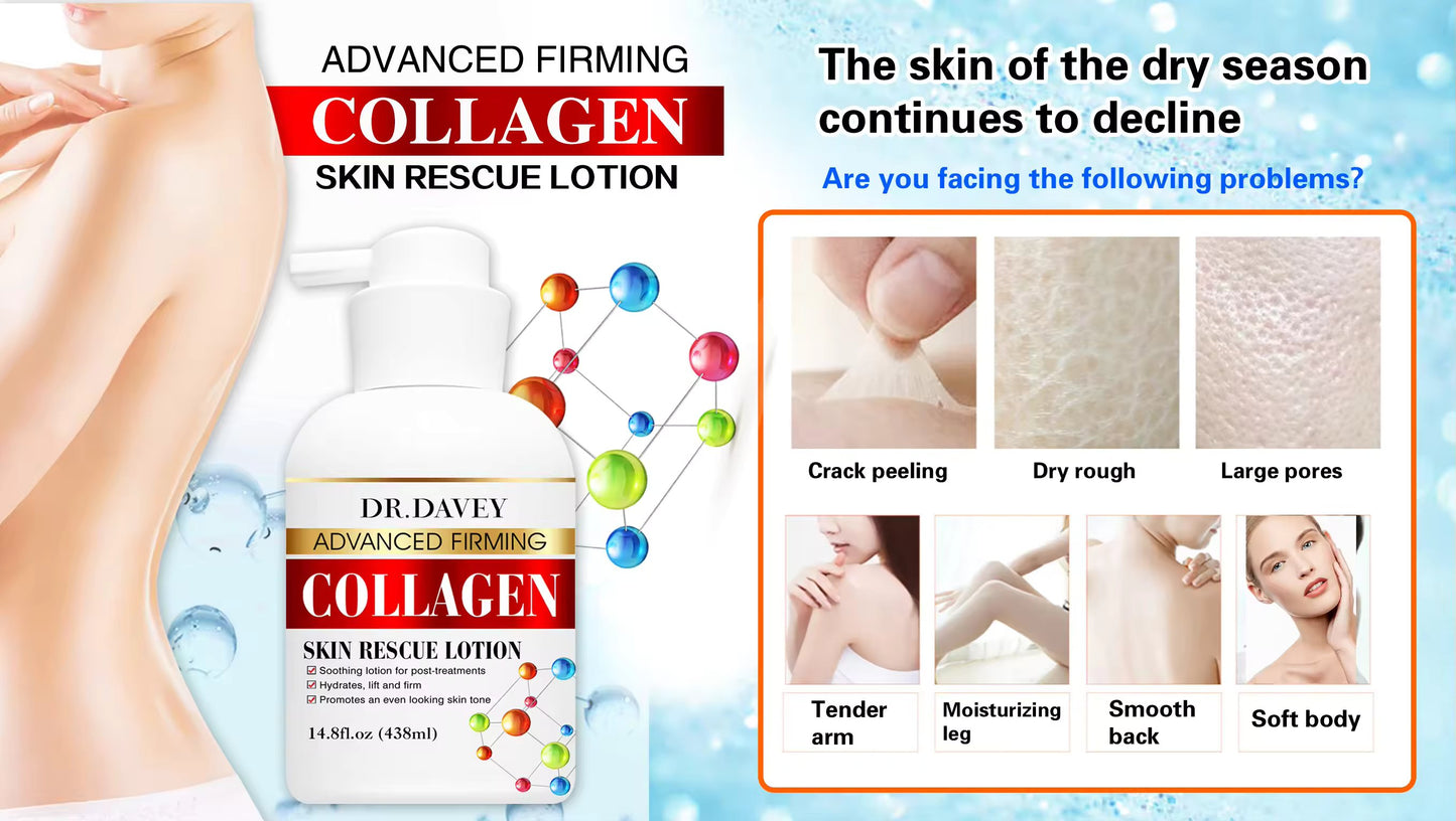 ADVANCED FIRMING COLLAGEN SKIN RESCUE LOTION (438ml)- Face & Body | Dry Skin Rescue Moisturizing Skin Care Cream To Lift, Firm & Tighten, Anti Aging Skincare Moisturizer