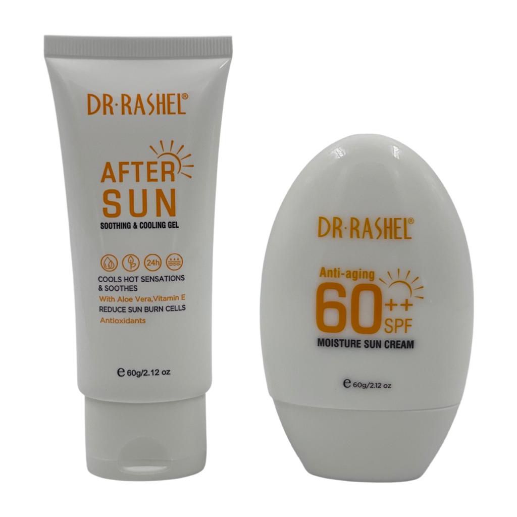 Dr. Rashel 2in1 ANTI-AGING & MOISTURE SUN CREAM SPF 60++ (60g) & AFTER SUN SOOTHING & COOLING GEL (60g)