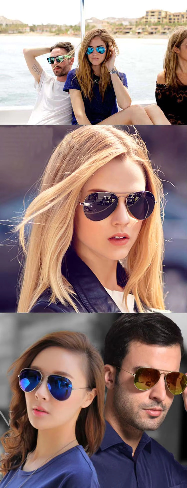 Classic Aviator Metal Frame Sunglasses - Polarized UV400 Protection Driving Sunglasses - Unisex