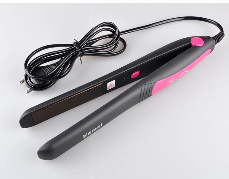 Flat Iron Hair Straightener, 100% Pure Titanium Flat Iron for One Pass to Achieve a Sleek Look, Curls Beautifully & Straightens Well