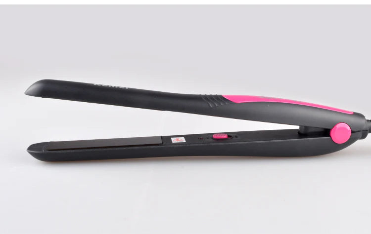 Flat Iron Hair Straightener, 100% Pure Titanium Flat Iron for One Pass to Achieve a Sleek Look, Curls Beautifully & Straightens Well