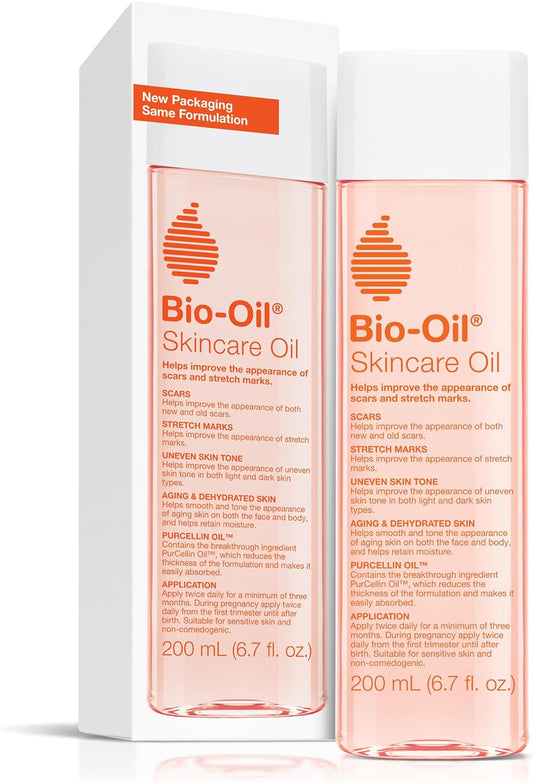 Bio-Oil Skincare Body Oil, Serum for Scars, Stretchmarks, Face Moisturizer Dry Skin, Aging Skin & Uneven Skin Tone; Dermatologist Recommended, All Skin Types, 200mls