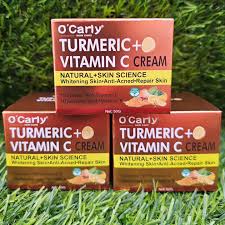 O'Carly Turmeric + Vitamin C Cream - Anti-aging, Hydration, Skin Firming & Brightening Cream for Dark Spots, Wrinkles & Uneven Skin Tone - 50g