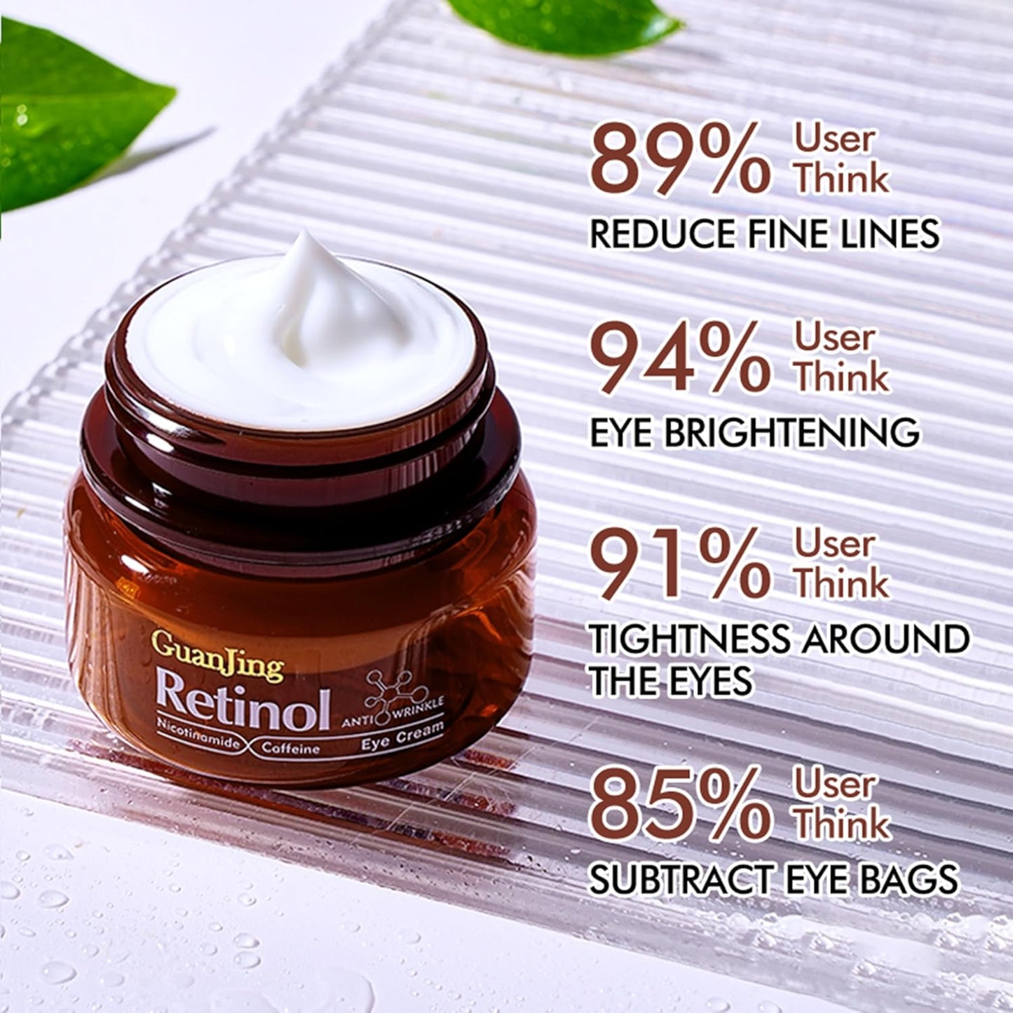 GuanJing Retinol Anti-Wrinkles Eye Cream - Anti-Aging Eye Cream for Bags & Dark Circles Removal - 30g