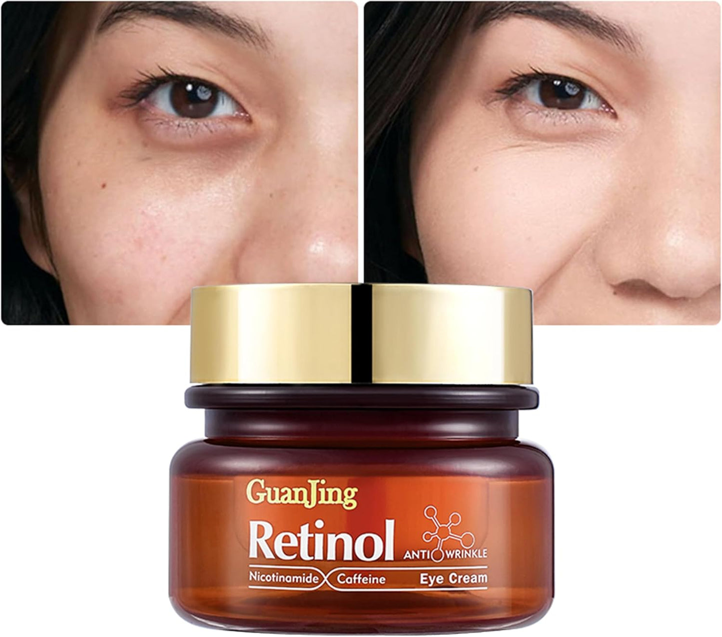 GuanJing Retinol Anti-Wrinkles Eye Cream - Anti-Aging Eye Cream for Bags & Dark Circles Removal - 30g