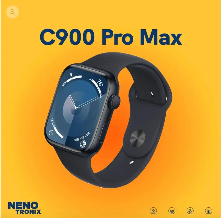 C900 Pro Max Smartwatch | Tracker for Health, Fitness, Running, Sleep Cycles, Monitor Heart Rate/Blood Oxygen...With Extra Straps