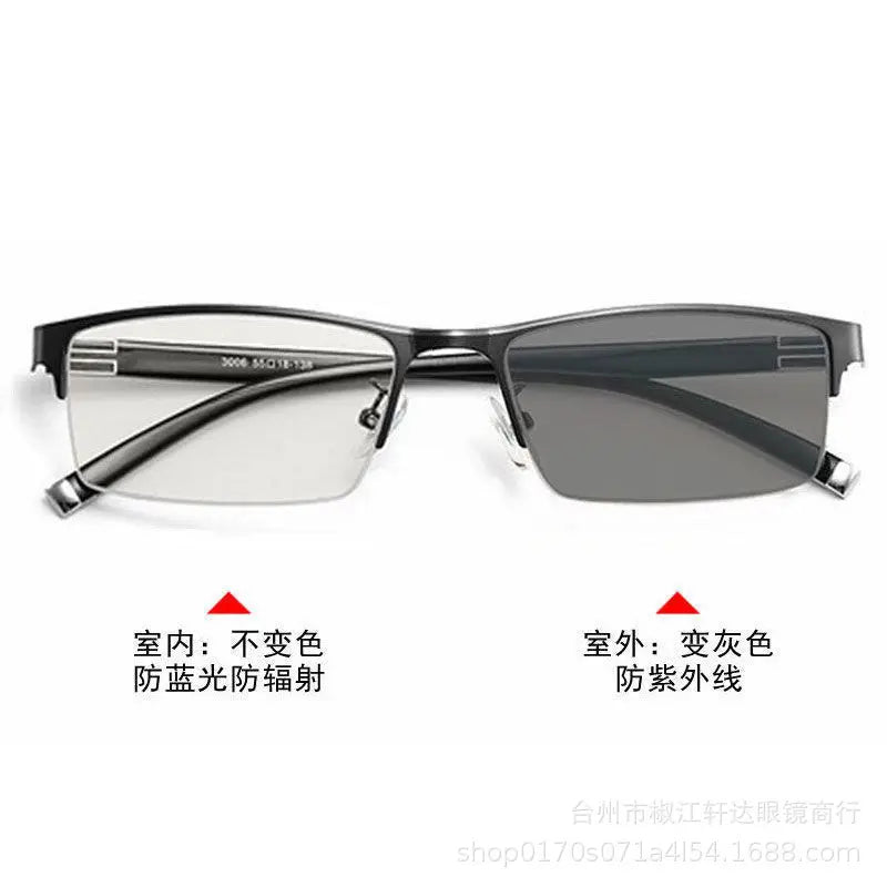 Progressive Photochromic, UV400 Protection & Blue Light Blocking Rimless Sunglasses