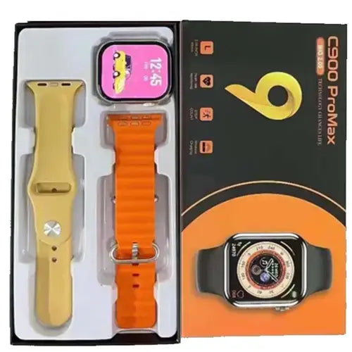 C900 Pro Max Smartwatch | Tracker for Health, Fitness, Running, Sleep Cycles, Monitor Heart Rate/Blood Oxygen...With Extra Straps