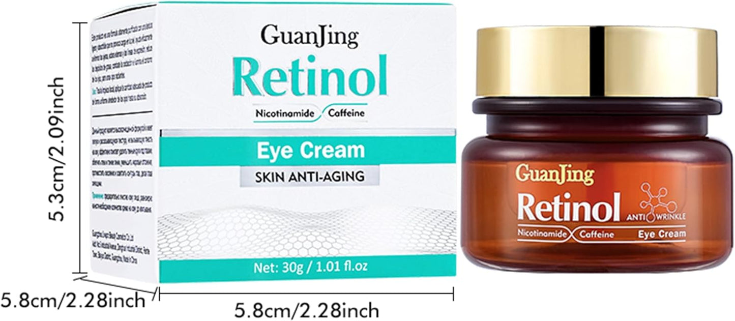 GuanJing Retinol Anti-Wrinkles Eye Cream - Anti-Aging Eye Cream for Bags & Dark Circles Removal - 30g