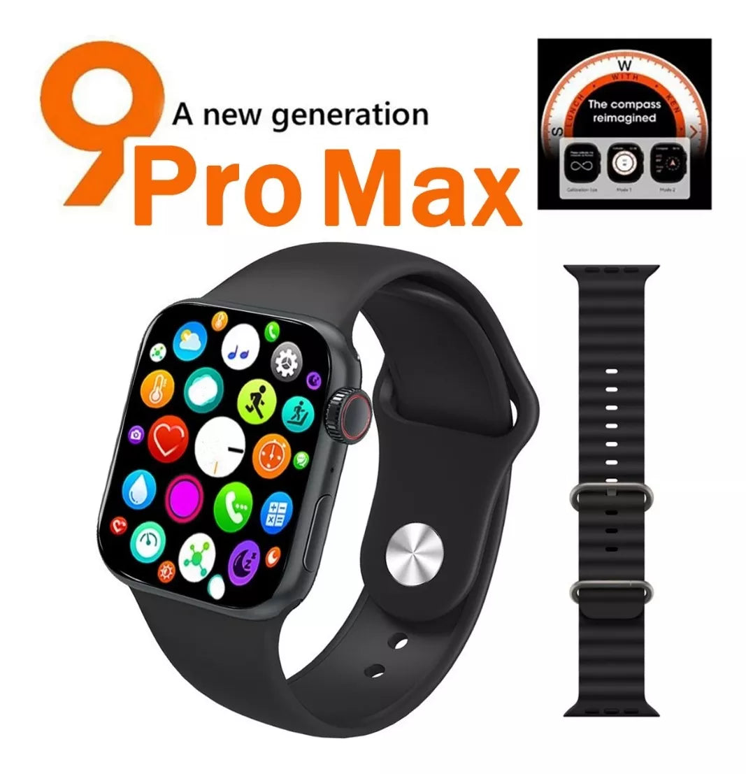 C900 Pro Max Smartwatch | Tracker for Health, Fitness, Running, Sleep Cycles, Monitor Heart Rate/Blood Oxygen...With Extra Straps